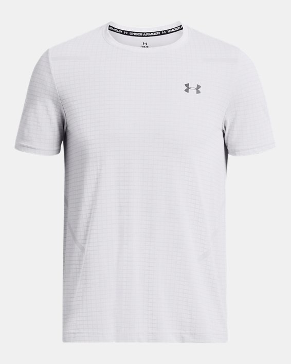 Męska koszulka z krótkim rękawem UA Seamless Grid, White, pdpMainDesktop image number 4